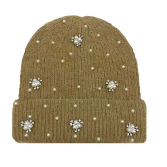 Pearl Stone Studded Beanie NWT - Picture 3 of 4